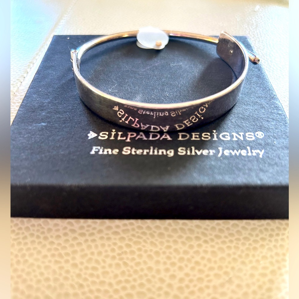 SILPADA .925 Sterling Silver Bracelet RARE Bangle Retired Snap Lock